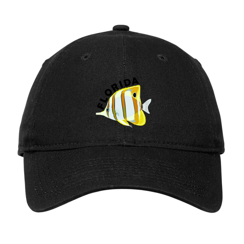 Florida Butterfly Fish, Tropical Coral Marine Animal Adjustable Cap | Artistshot