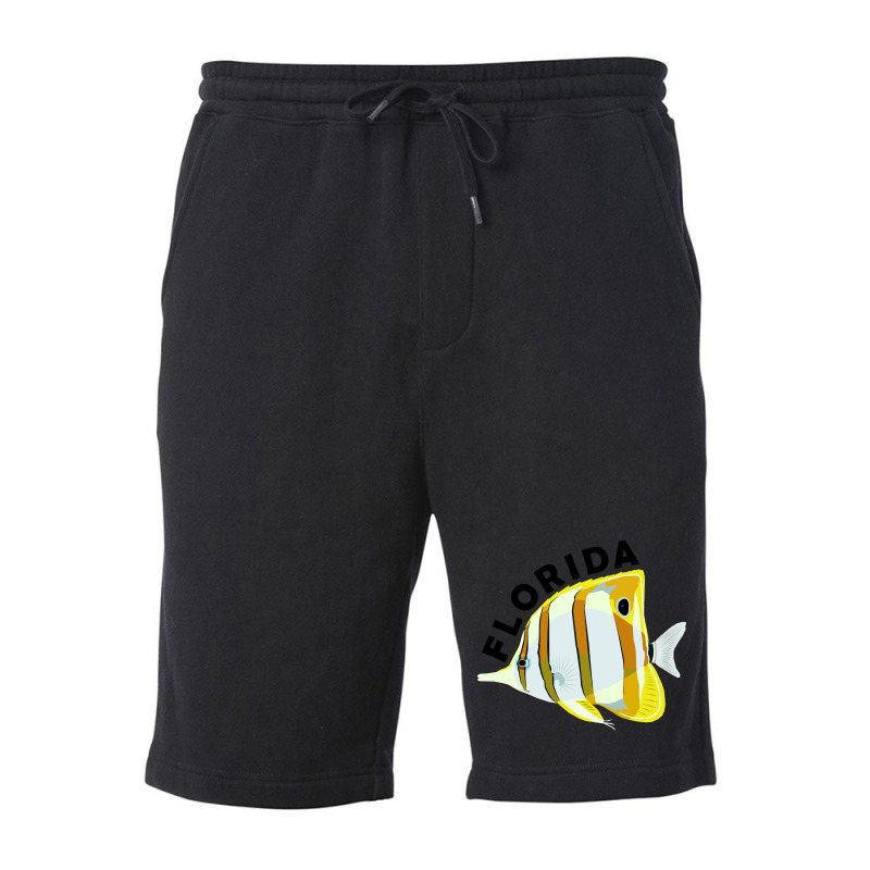 Florida Butterfly Fish, Tropical Coral Marine Animal Fleece Short | Artistshot