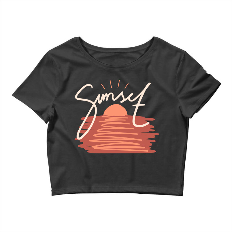 Sunset Crop Top by Words Art | Artistshot