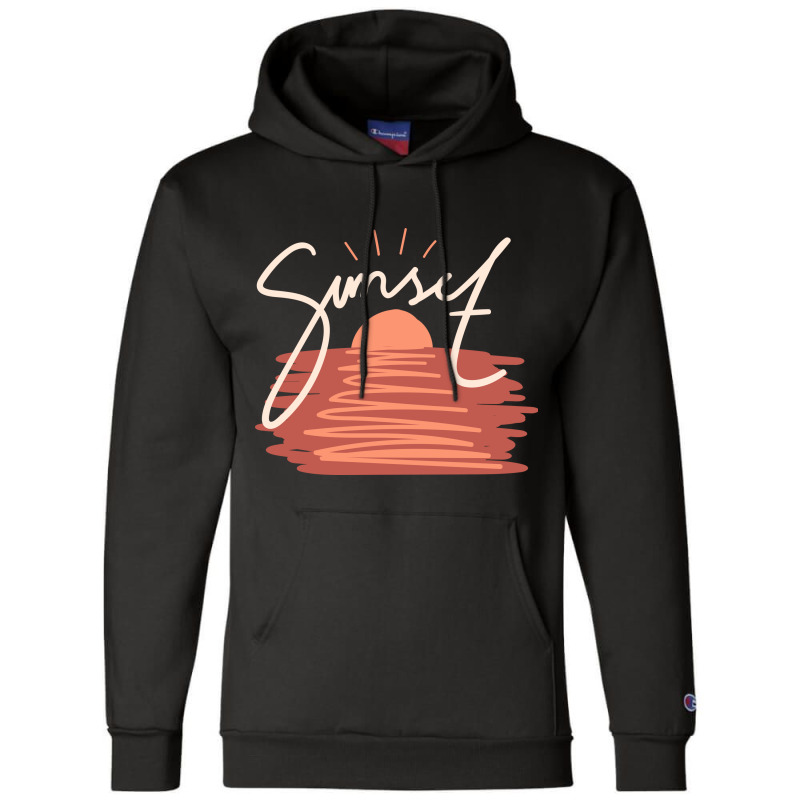 Sunset Champion Hoodie by Words Art | Artistshot