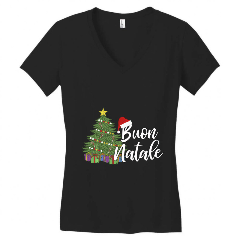 Italian Christmas Tanti Auguri Regalo Ideale Buon Natale Women's V-Neck T-Shirt by behindcedar22 | Artistshot