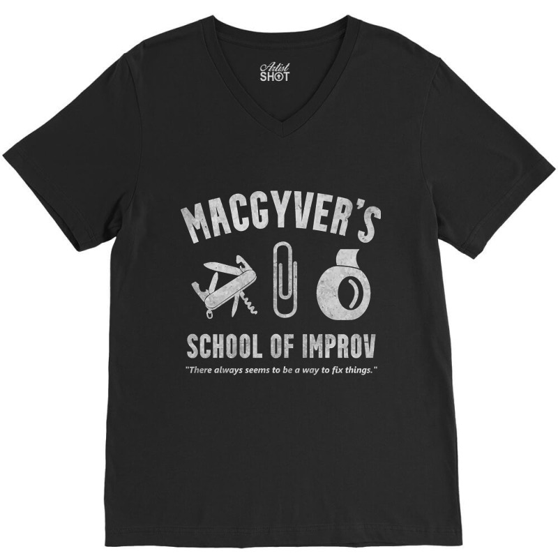 Macgyver's School Of Improv (2) V-Neck Tee by bummercaught | Artistshot