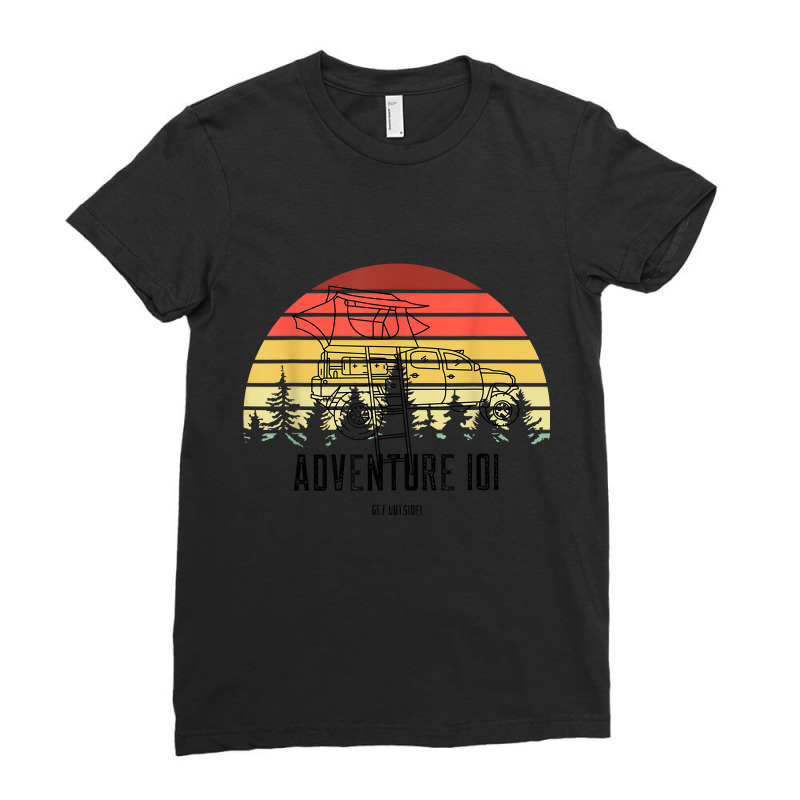 Retro Sunset Vintage Taco Tacoma Overlanding. Ladies Fitted T-Shirt by ChristinaMarieCavanaugh | Artistshot