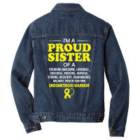 Proud Sister Of An Endometriosis Awareness Warrior Men Denim Jacket | Artistshot