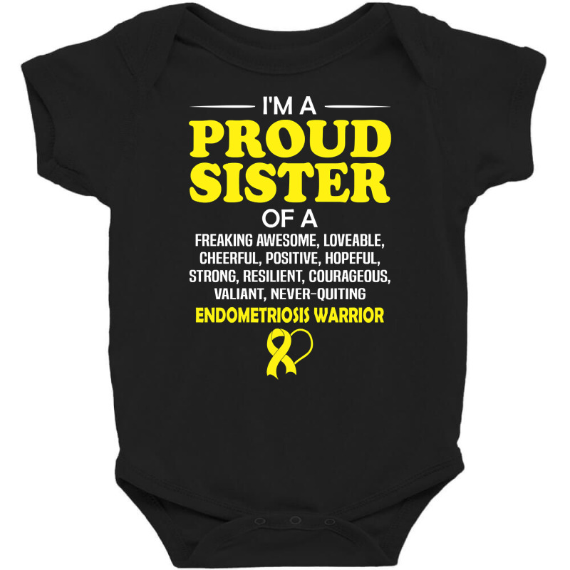 Proud Sister Of An Endometriosis Awareness Warrior Baby Bodysuit by Jerhogen528 | Artistshot