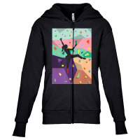 Wall Climbing Indoor Rock Climbers Action Sports Alpinism Youth Zipper Hoodie | Artistshot