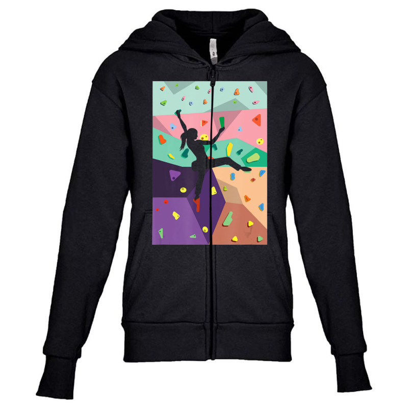 Wall Climbing Indoor Rock Climbers Action Sports Alpinism Youth Zipper Hoodie | Artistshot