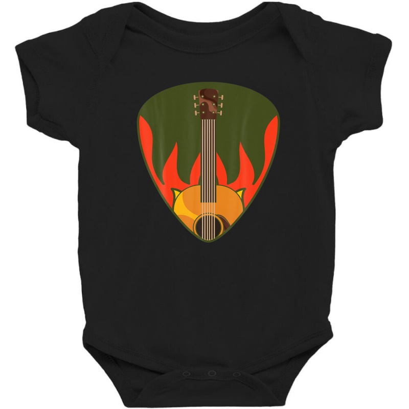 Guitar Pick Mediator Flames Guitarist Musician Guitar Baby Bodysuit by rakinybluvic | Artistshot