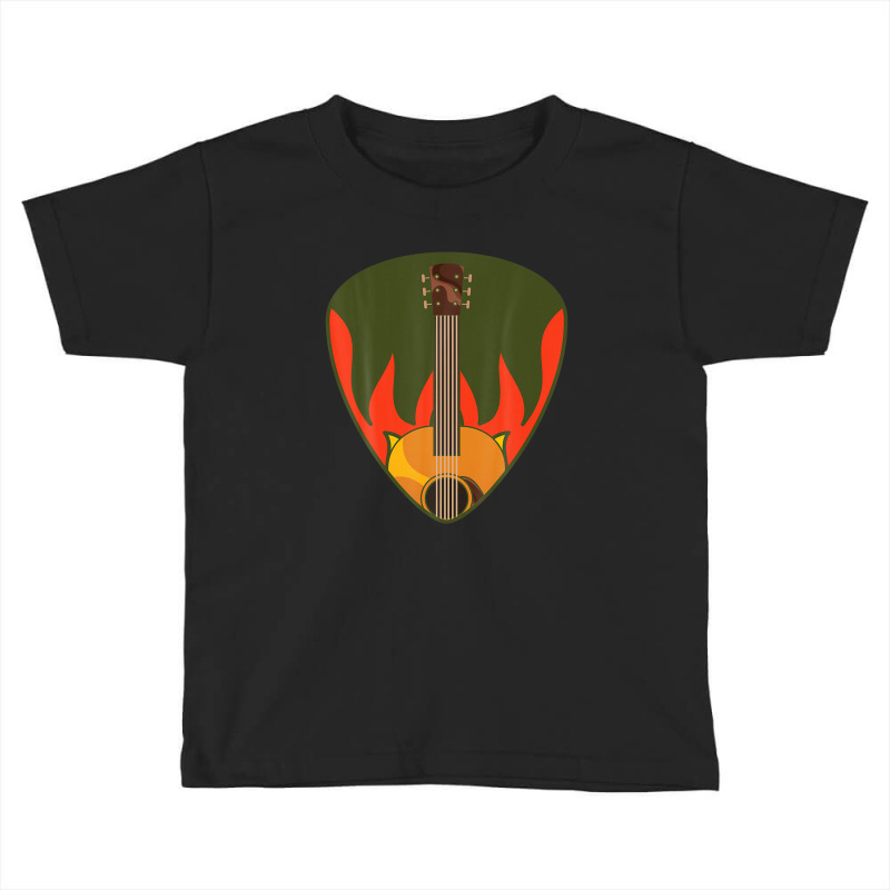 Guitar Pick Mediator Flames Guitarist Musician Guitar Toddler T-shirt by rakinybluvic | Artistshot