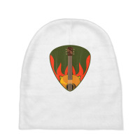 Guitar Pick Mediator Flames Guitarist Musician Guitar Baby Beanies | Artistshot