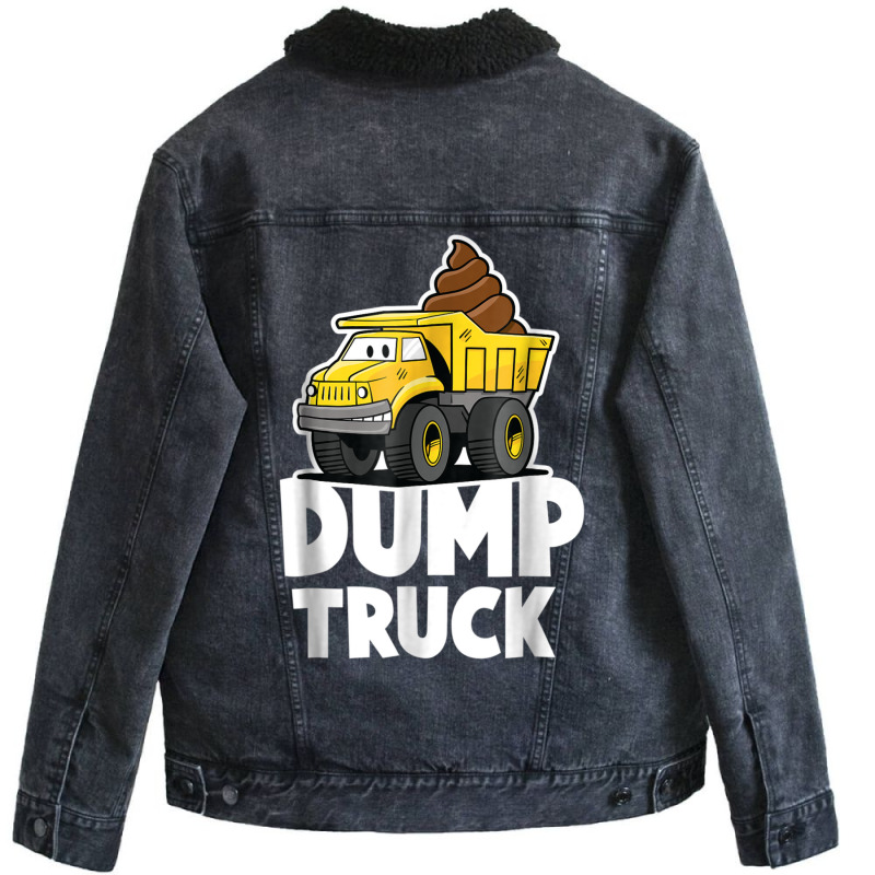 Funny Dump Truck Poop  For Boys Girls And Kids Unisex Sherpa-lined Denim Jacket | Artistshot