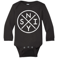 Staten Island Crossed Circle - 2.0 Long Sleeve Baby Bodysuit | Artistshot