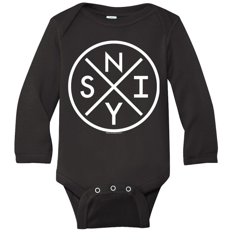 Staten Island Crossed Circle - 2.0 Long Sleeve Baby Bodysuit by declangreenwood | Artistshot