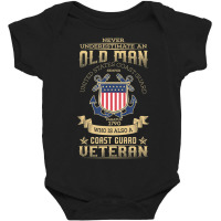 Mens Never Underestimate An Old Man Coast Guard Gif Baby Bodysuit | Artistshot