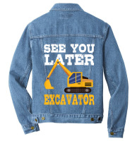 Funny Excavator  See You Later Excavator Toddler Kids Men Denim Jacket | Artistshot