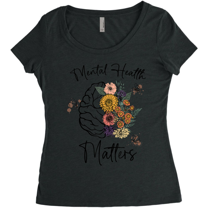 Mental Health Matters Gifts Human Brain Illness Awareness Women's Triblend Scoop T-shirt by yumgaugeteuda | Artistshot