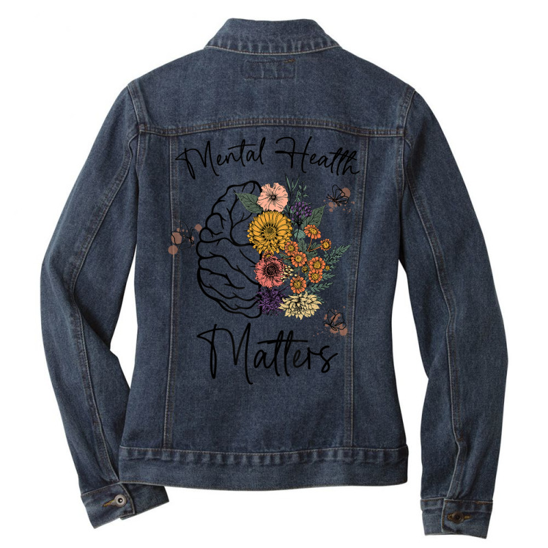 Mental Health Matters Gifts Human Brain Illness Awareness Ladies Denim Jacket by yumgaugeteuda | Artistshot