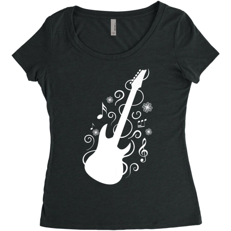 Guitar Music Rock Musical Instrument Women's Triblend Scoop T-shirt by KelliBrimner | Artistshot