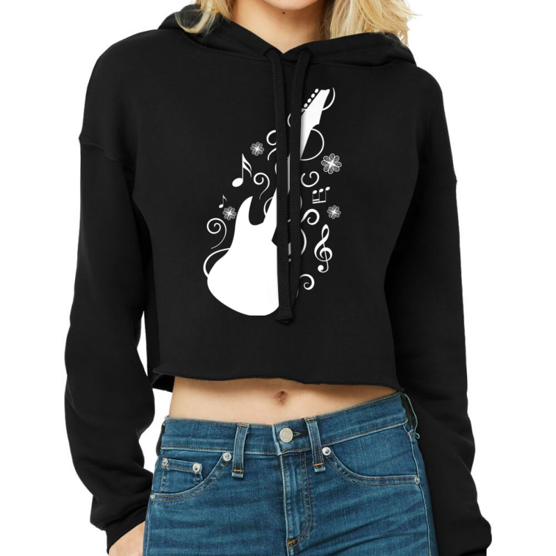 Guitar Music Rock Musical Instrument Cropped Hoodie by KelliBrimner | Artistshot