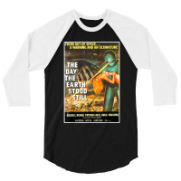 Sci Fi Robot Halloween Earth Invasion Science Fiction Space 3/4 Sleeve Shirt | Artistshot