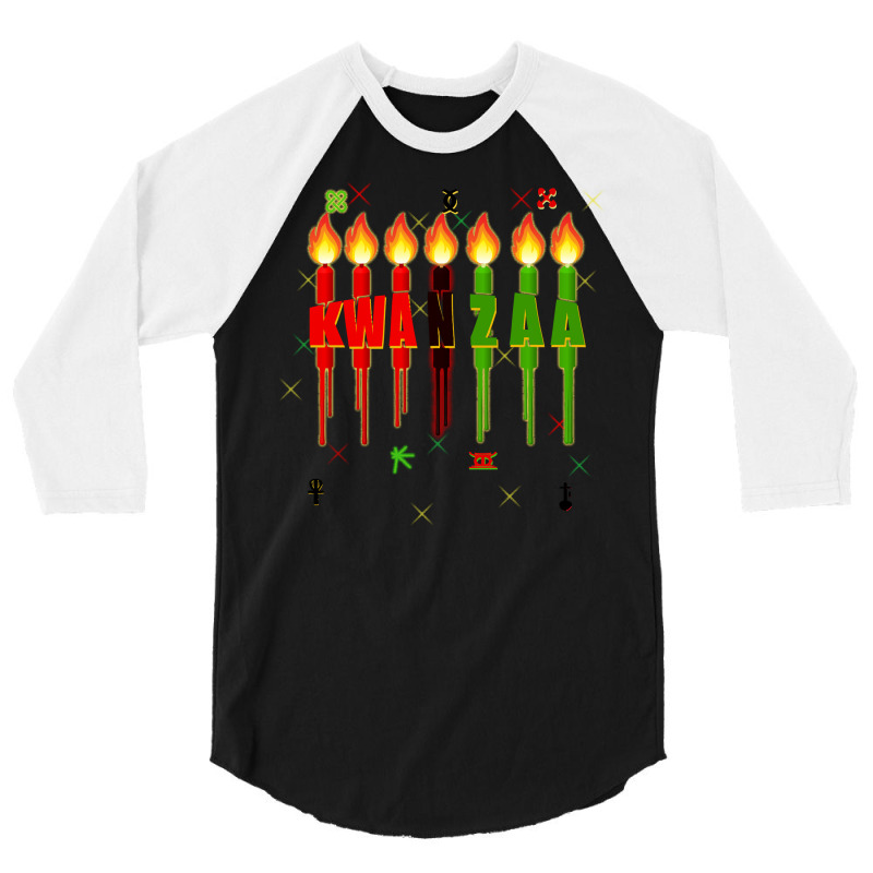 Kwanzaa Kinara Set Dripping Candles Symbols Seven Principles Pullover 3/4 Sleeve Shirt by kadejahdomenick | Artistshot