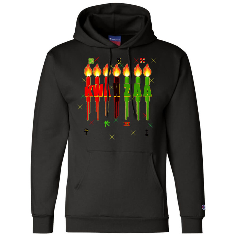 Kwanzaa Kinara Set Dripping Candles Symbols Seven Principles Pullover Champion Hoodie by kadejahdomenick | Artistshot