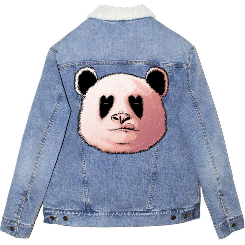 Panda In Love Unisex Sherpa-lined Denim Jacket | Artistshot