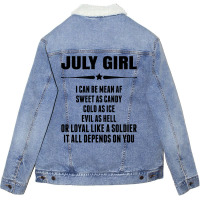 Super July Girl Unisex Sherpa-lined Denim Jacket | Artistshot