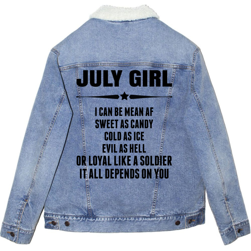 Super July Girl Unisex Sherpa-lined Denim Jacket | Artistshot