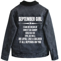 Super September Girl Unisex Sherpa-lined Denim Jacket | Artistshot