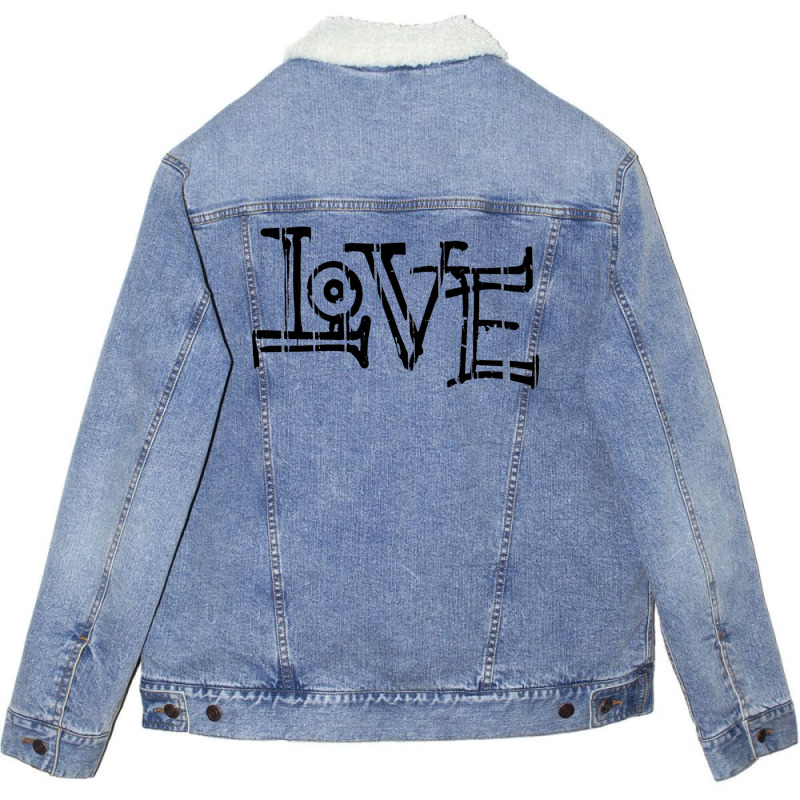 Love Couple Unisex Sherpa-Lined Denim Jacket by danielart | Artistshot