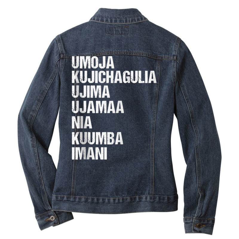 Kwanzaa Seven Principles Tank Top Ladies Denim Jacket by kadejahdomenick | Artistshot