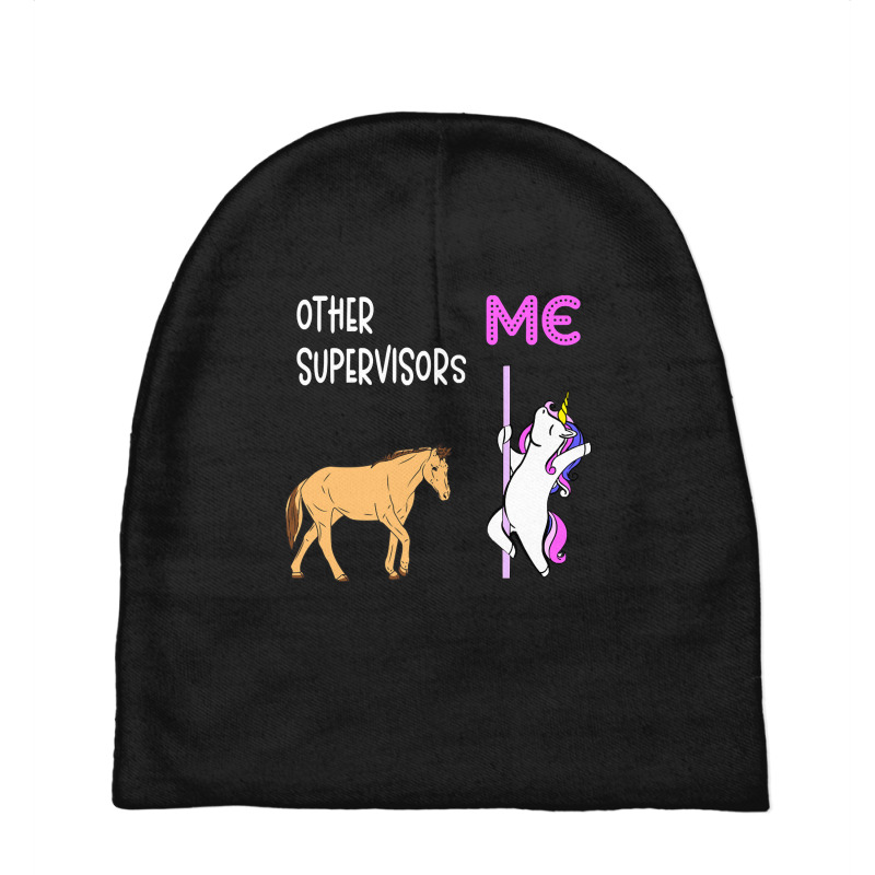 Supervisor - Unicorn & Horse Design Baby Beanies by poppyallen | Artistshot