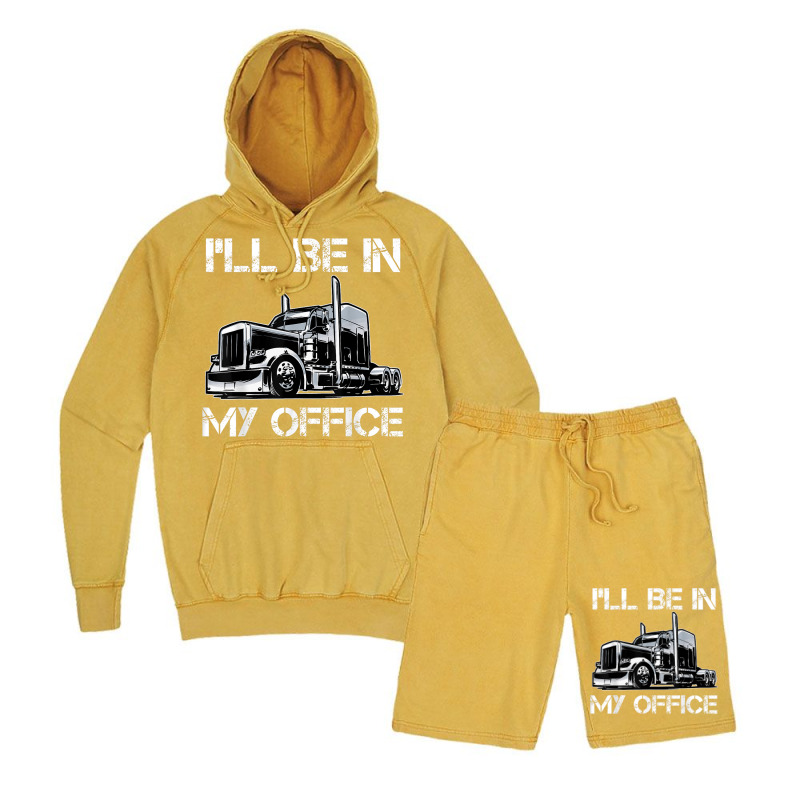 Funny I'll Be In My Office Costume Driver Trucker Gift Dad Vintage Hoodie And Short Set | Artistshot