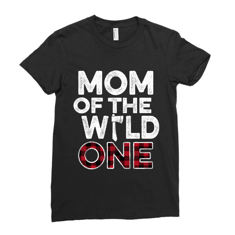 Mom Of The Wild One Lumberjack First Birthday Baby Shower Ladies Fitted T-Shirt by yumgaugeteuda | Artistshot