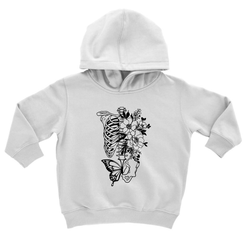 Skeleton Fairycore Flowers Aesthetic Gothic Grunge Halloween Toddler Hoodie by shareqimbrow | Artistshot