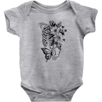 Skeleton Fairycore Flowers Aesthetic Gothic Grunge Halloween Baby Bodysuit | Artistshot