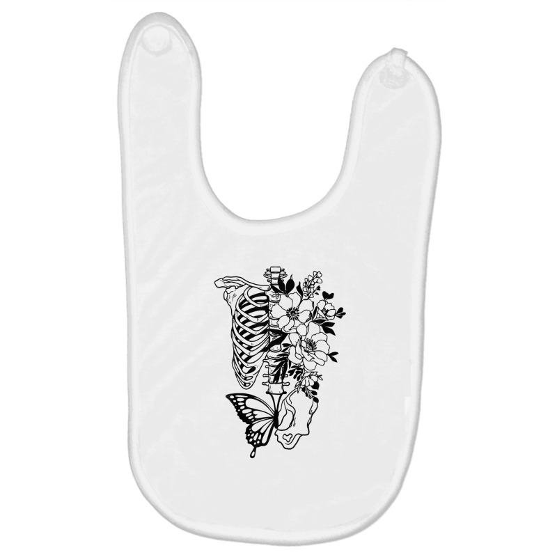 Skeleton Fairycore Flowers Aesthetic Gothic Grunge Halloween Baby Bibs by shareqimbrow | Artistshot