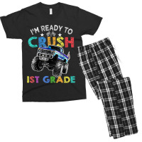 Funny I'm Ready To Crush 1st Grade Monster Truck Back To Sch Men's T-shirt Pajama Set | Artistshot