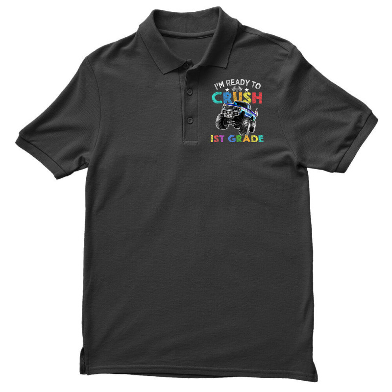 Funny I'm Ready To Crush 1st Grade Monster Truck Back To Sch Men's Polo Shirt | Artistshot