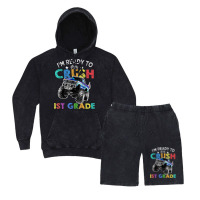 Funny I'm Ready To Crush 1st Grade Monster Truck Back To Sch Vintage Hoodie And Short Set | Artistshot