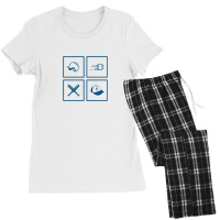 Baseball Stickers With Ball, Helmet, Cap And Bats Women's Pajamas Set | Artistshot