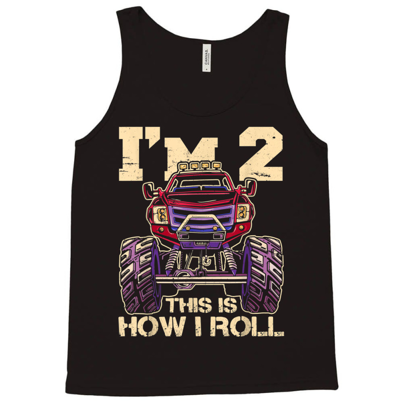 Funny Kids Monster Truck 2nd Birthday Party  Gift Tank Top | Artistshot