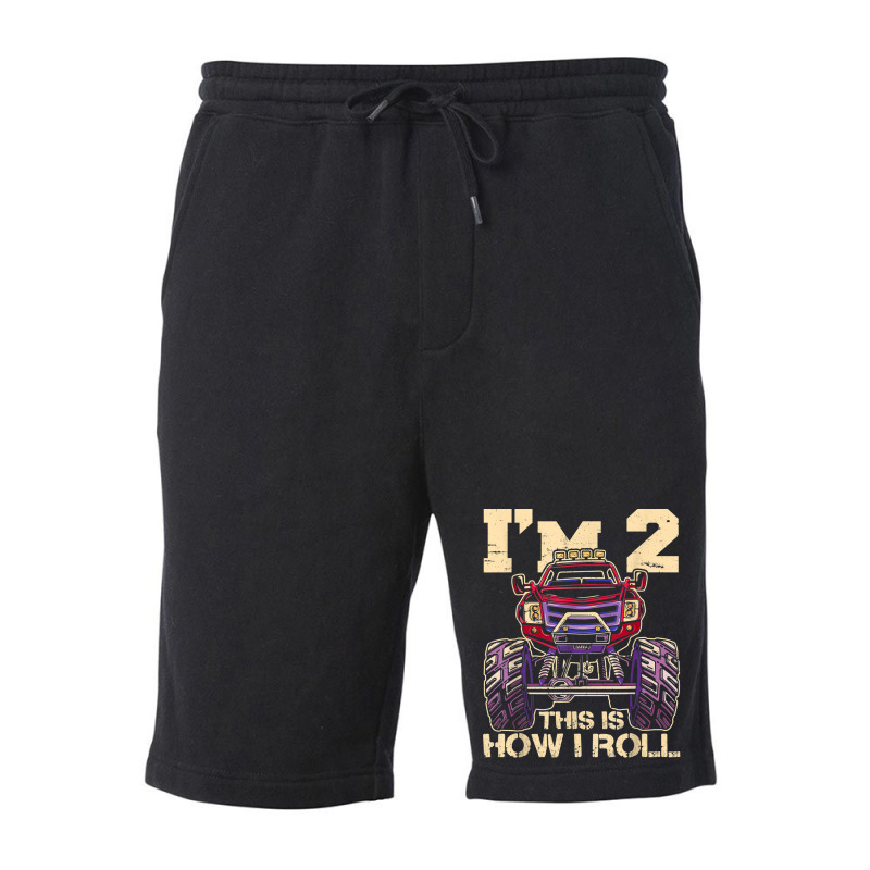 Funny Kids Monster Truck 2nd Birthday Party  Gift Fleece Short | Artistshot