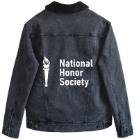 National Honor Society Scholastic Torch Unisex Sherpa-lined Denim Jacket | Artistshot