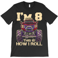 Funny Kids Monster Truck 8th Birthday Party  Gift T-shirt | Artistshot