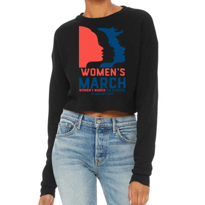 Women's March 2020 Florida 2 Cropped Sweater Designed By Creative Tees
