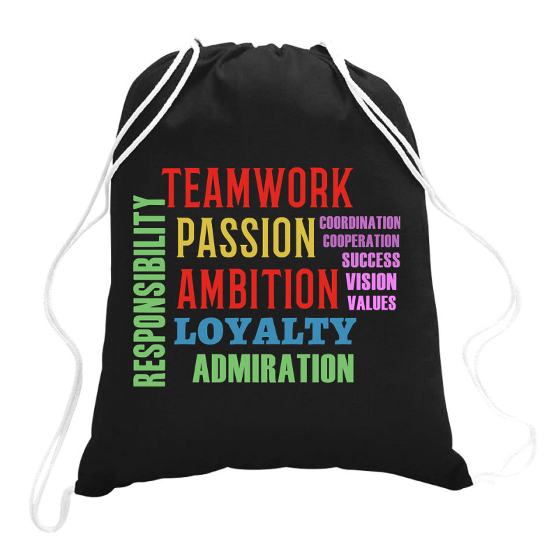 Teamwork Word Cloud Drawstring Bags | Artistshot