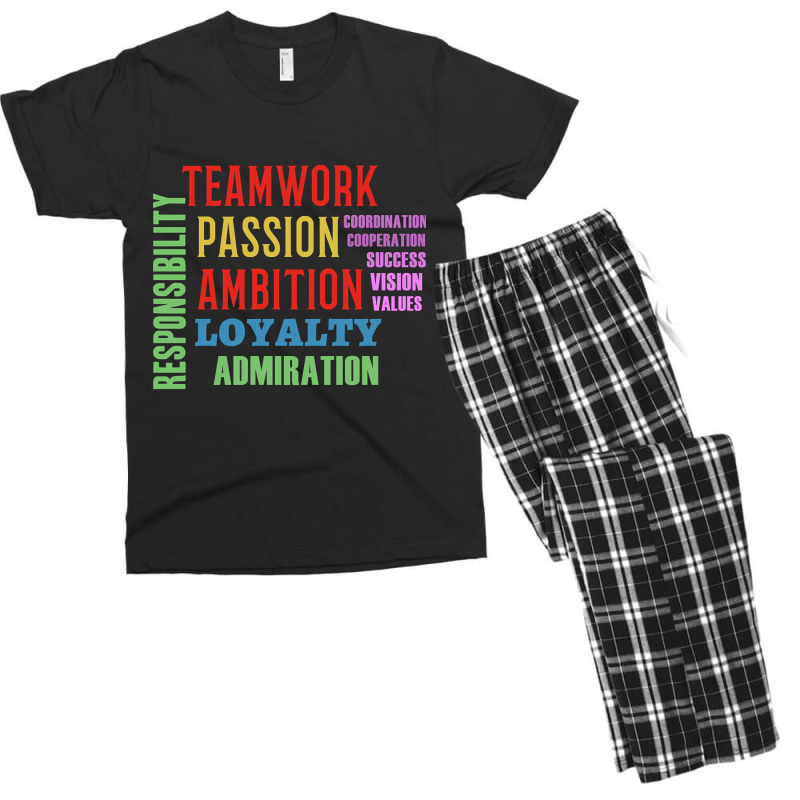 Teamwork Word Cloud Men's T-shirt Pajama Set | Artistshot