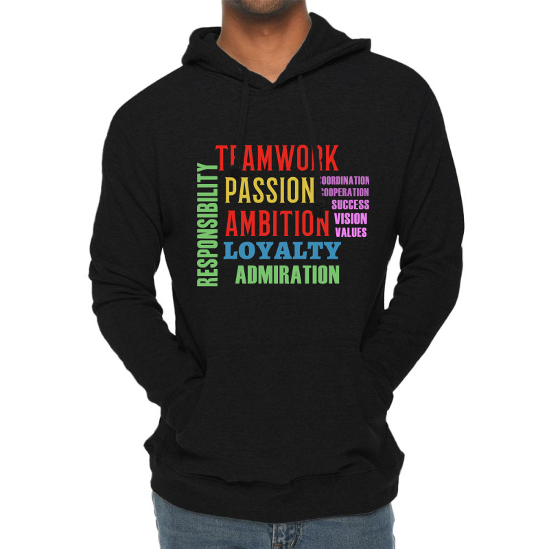 Teamwork Word Cloud Lightweight Hoodie | Artistshot